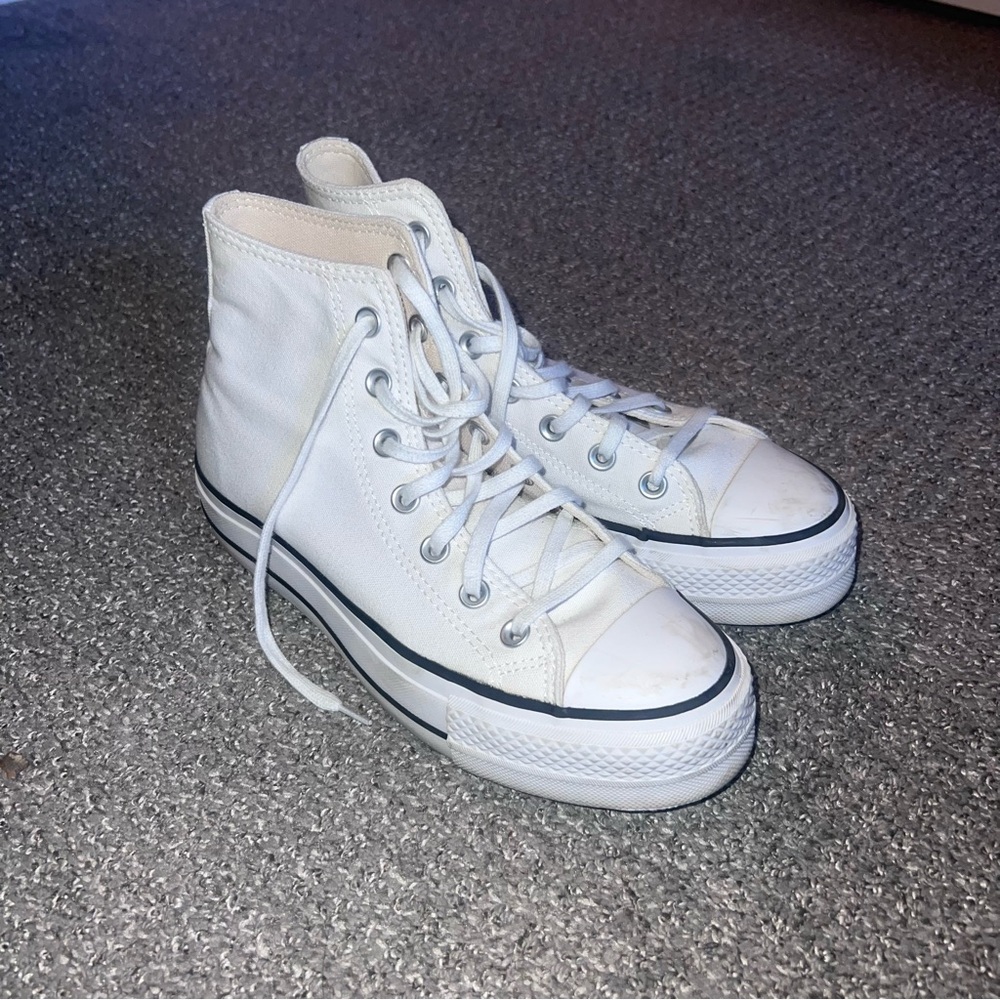 Converse White Platform High Tops